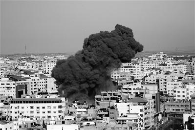 “城墙卫士”行动中，以军对哈马斯目标发起攻击。资料图片